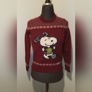 Coach Men's Red Sweater with Snoopy Design
